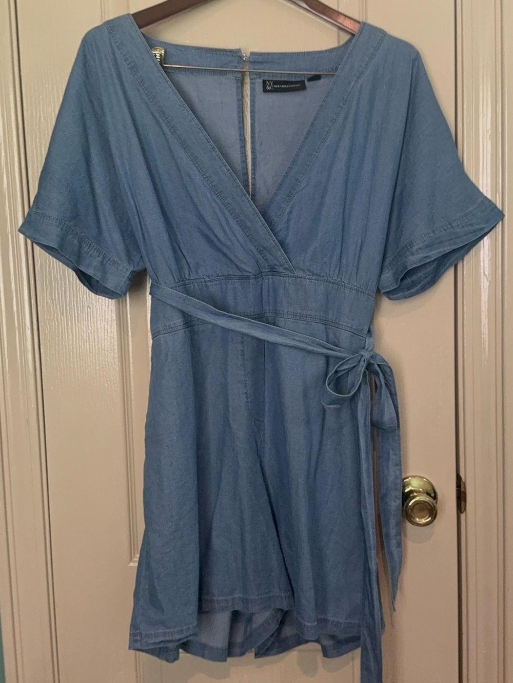 Light Blue Wrap Denim Dress - New York & Company